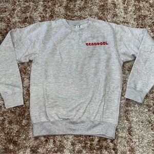 Marvel Deadpool Light Gray Crewneck Sweater